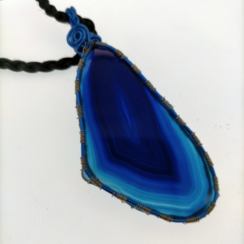 Colgante de ágata azul laminada - 3