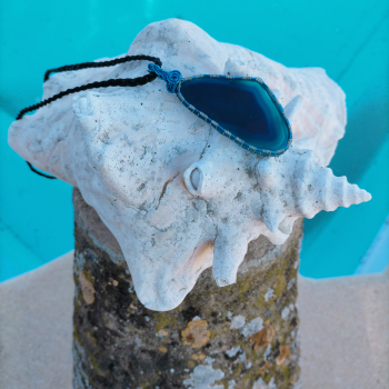 Colgante de ágata azul laminada - 5