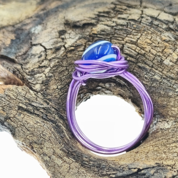 Anell lila amb ull turc - 3