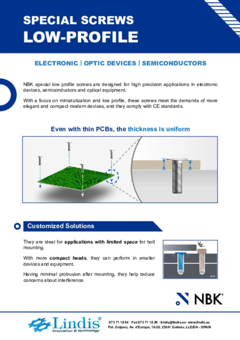 NBK Low Profile Screws