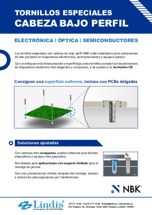 NBK Tornilleria Cabeza Bajo Perfil
