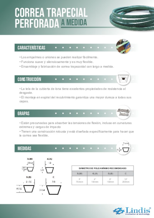Correas Trapeciales Perforadas