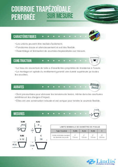 Courroie Trapézoïdale Perforée