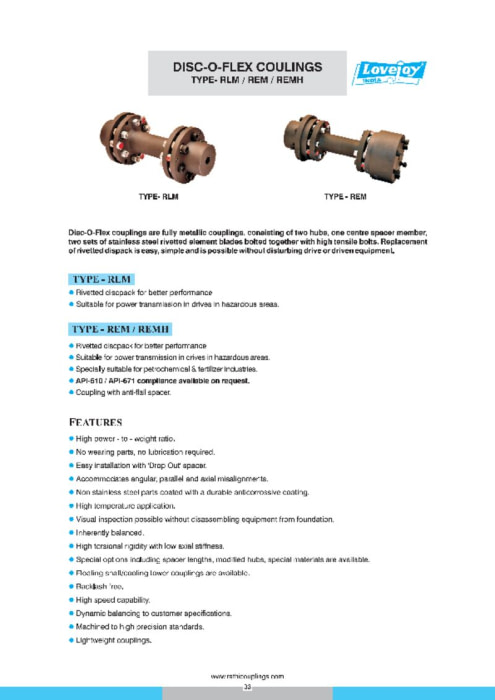 RLM RLMK Disc Couplings