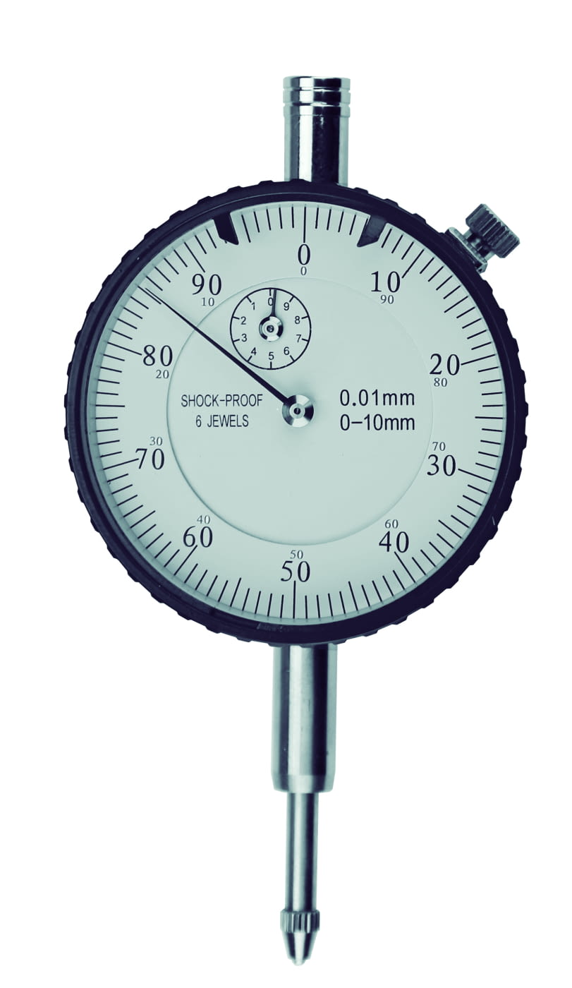 Reloj comparador DIN 878 con recorrido de 10mm, especial anti choque x 0.01mm - 
