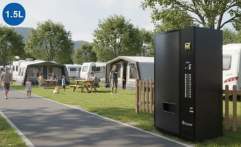 MAQUINA VENDING VENDO SVE609 AGUAS 1,5L y 1 L EXPOSICIÓN CON MONEDERO Y REGALO BILLETERO