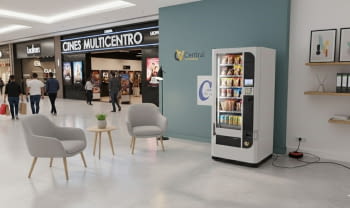 MAQUINA EXPENDEDORA VENDING DE SNACKS Y BEBIDAS FRÍAS MANEA MSX8 CON ASCENSOR CON MONEDERO DE CAMBIO NUEVO