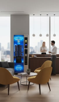 MAQUINA EXPENDEDORA VENDING NECTA CANTO TOP DE CAFE GRANO Y CAPSULAS