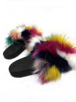 Zapatillas peludas multicolor Bowie's, - 4