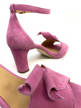 Sandalias con tacón rosa - 4
