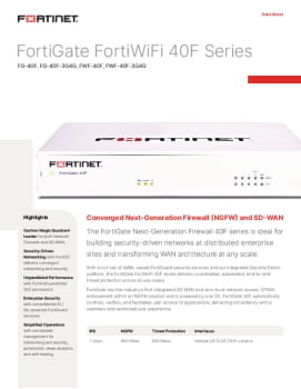 Hoja Datos Firewall FortiGate 40F Series (Ficha técnica)