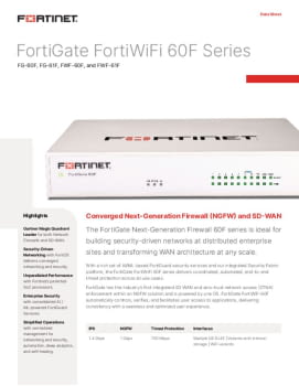 Hoja Datos Firewall FortiGate 60F Series (Ficha técnica)