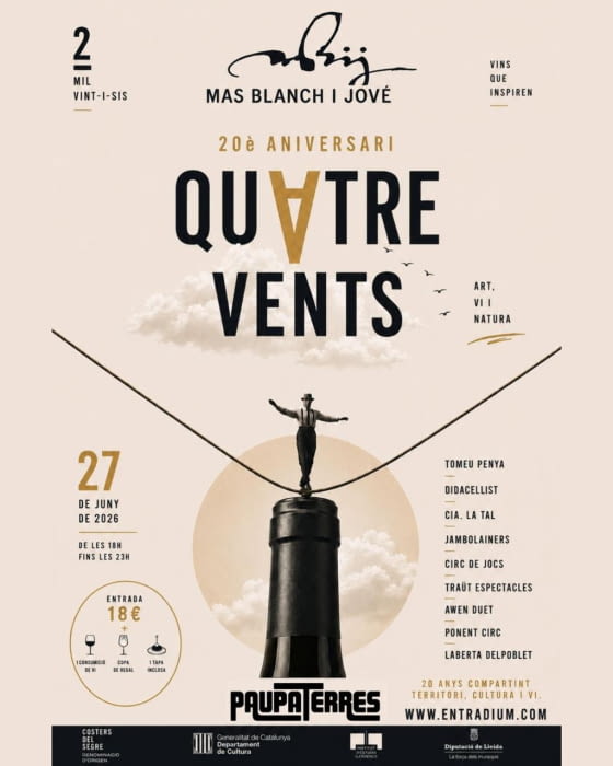 Mas Blanch i Jové celebra 20 anys amb A Quatre Vents, una gran festa cultural amb Paupaterres