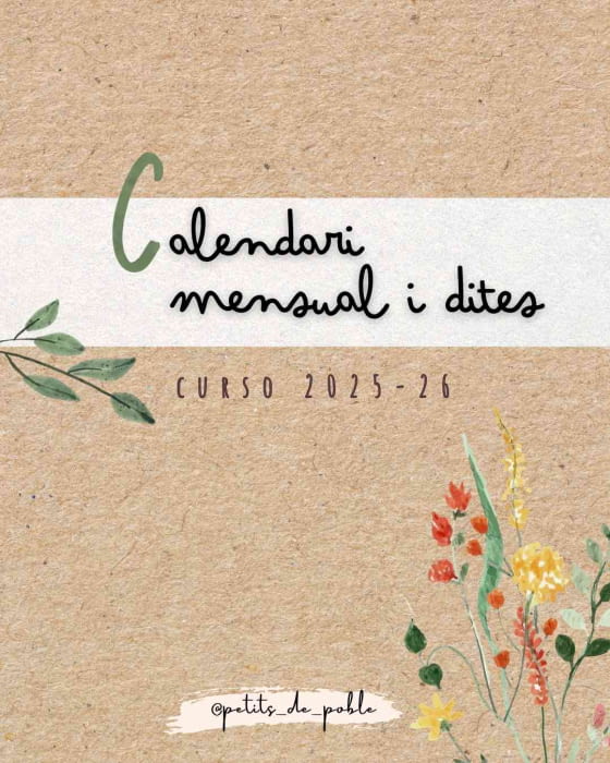 CALENDARI MENSUAL I DITES 25-26