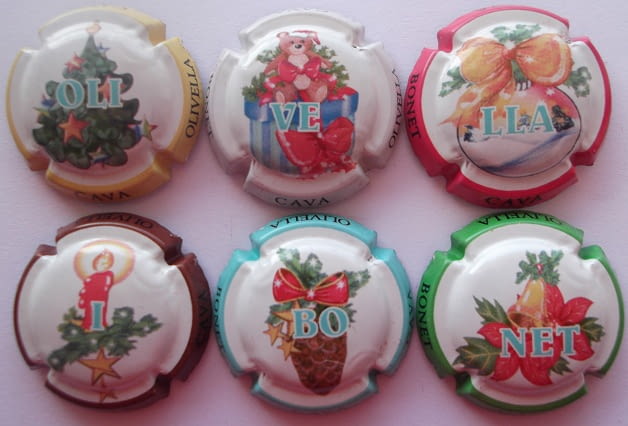 OLIVELLA I BONET JUEGO 6 PLACAS X. 49723 A 49728 (LETRAS AZULES)