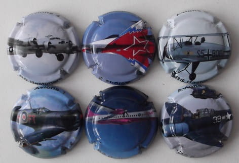 BASTONERS JUEGO DE 6 PLACAS V. 30614 A 30619 (AVIONES)