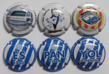 OLIVELLA I BONET JUEGO 6 PLACAS V. 28990 A 28995 (RCD ESPANYOL)