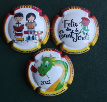 JOSEP Mª FERRET GUASCH JUEGO 3 PLACAS X. 218912-3-4 (SANT JORDI 2022)
