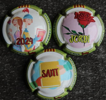 JOSEP Mª FERRET GUASCH JUEGO 3 PLACAS X. 242498-538-726 (ST. JORDI 2024)
