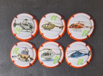 BS BASTONERS JUEGO 6 PLACAS X. 150359 A 150365 (HELICOPTEROS)