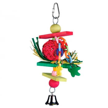 REF - J0305013 LOVEBIRD WOODEN TOY WITH CENTRAL BALL