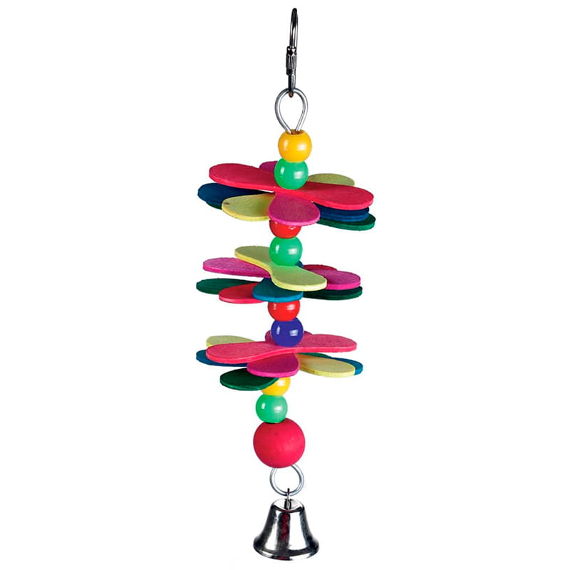 REF - J0305014 LOVEBIRDS WOODEN FLOWERS AND BALLS TOY