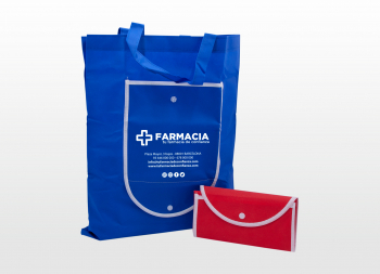 Dureza Frente cuerda Bolsa de tela plegable con el logotipo de farmacia | Salafarma