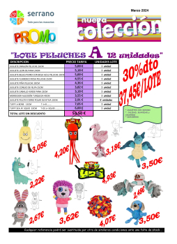 LOTE PELUCHES   A   12uds