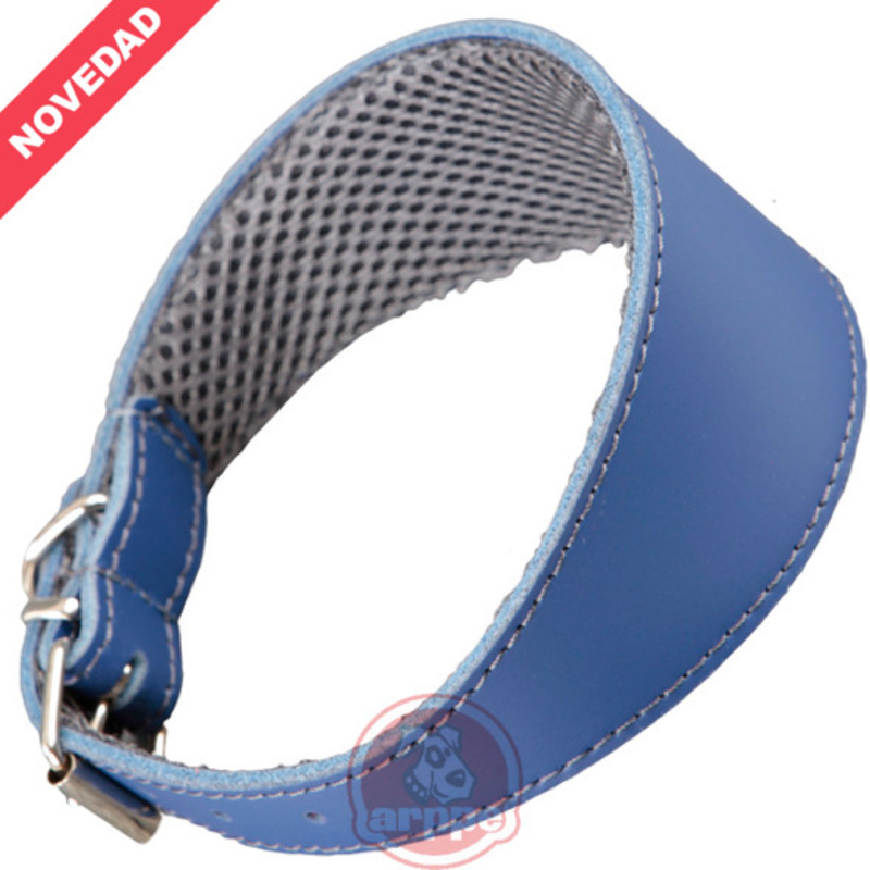 COLLAR GALGO CUERO FORRO 45