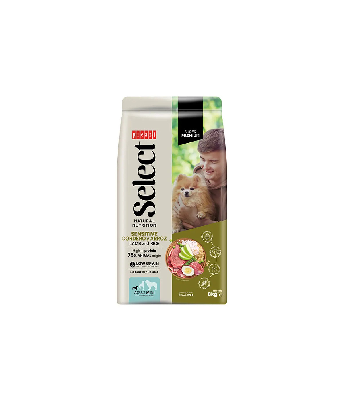 SELECT DOG MINI  LAMB     8Kg**