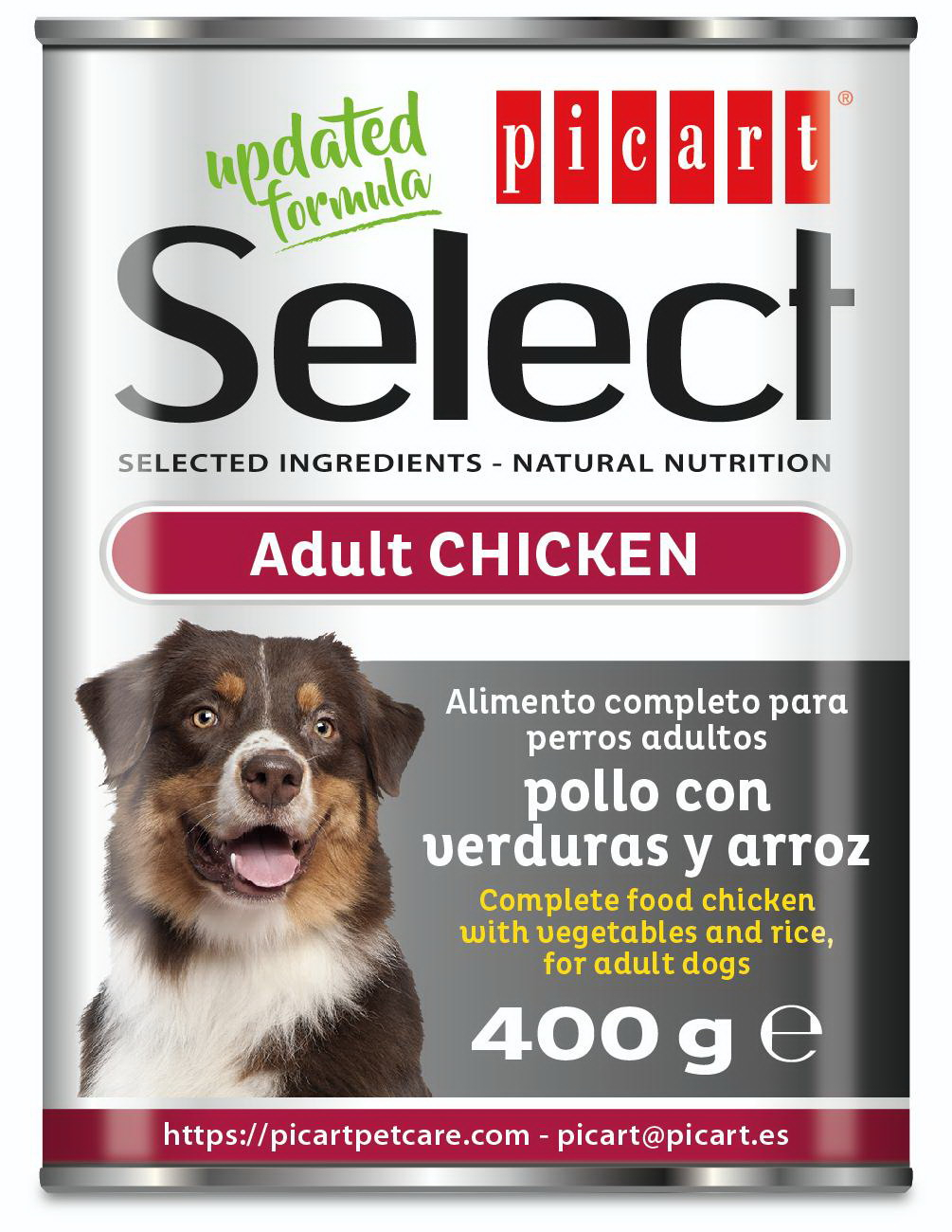 SELECT DOG WET POLLO VERD 24x400