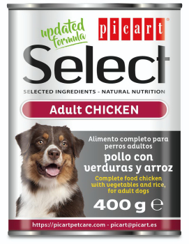 SELECT DOG WET POLLO VERD 24x400