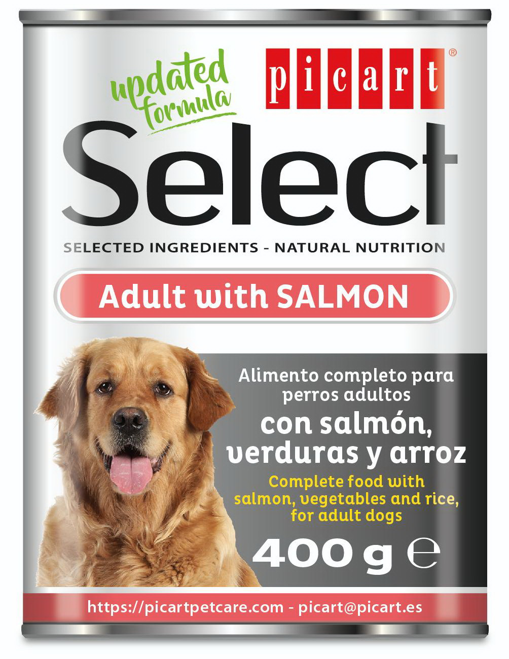 SELECT DOG WET SALMN VERD 24x400
