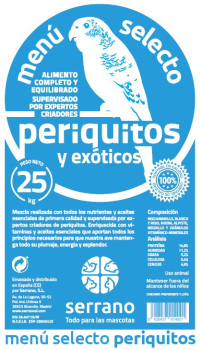 MENU SELECT PERIQUITO 25k GRANEL