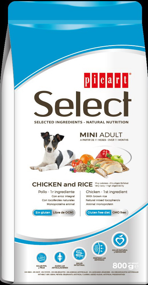 SELECT DOG MINI  CHICKEN   800gr