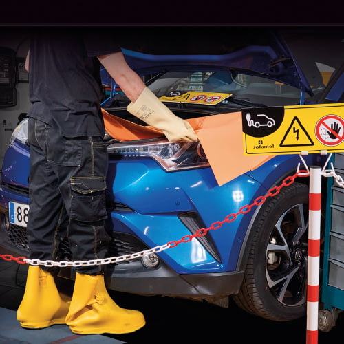 ¡Trabajar en el sector automovilístico implica riesgos eléctricos!