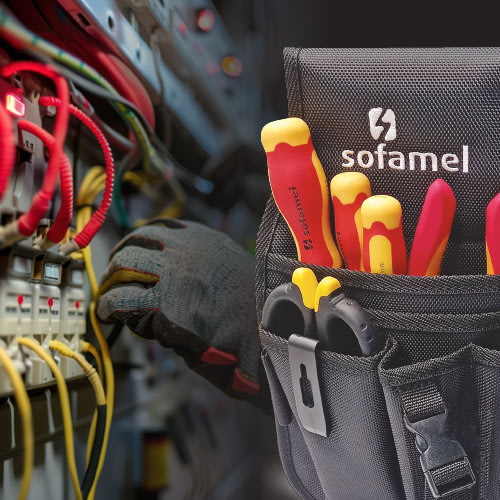 Bolsa de herramientas compacta  especialmente diseñada para electricistas