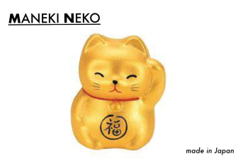 Maneki Neko pequeño Dorado