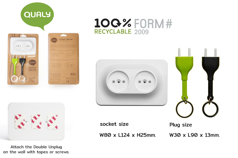 Double Unplug Keyring Pink and Green