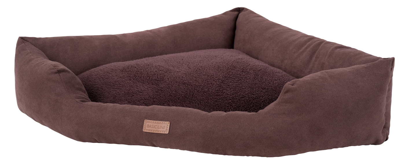 SOFA BASIC SUEDE CORNER ANGULAR MARRON