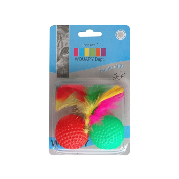 SET OF 2 PELOTAS GOLF BALLS WITH FEATHERS