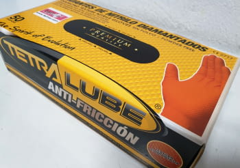 CAJA 50 GUANTES DE NITRILO DIAMANTADO NEGRO PREMIUM TALLA M - 2