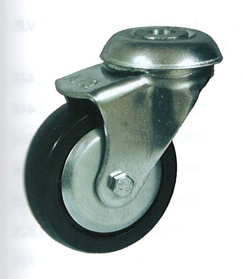Rueda de polipropileno 50 mm giratoria con soporte para tornillo AFO
