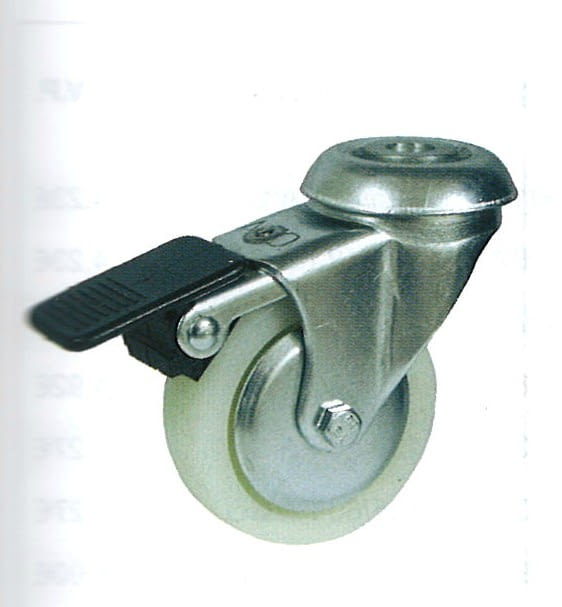 Rueda de polipropileno 50 mm, con freno, tornillo pasador AFO