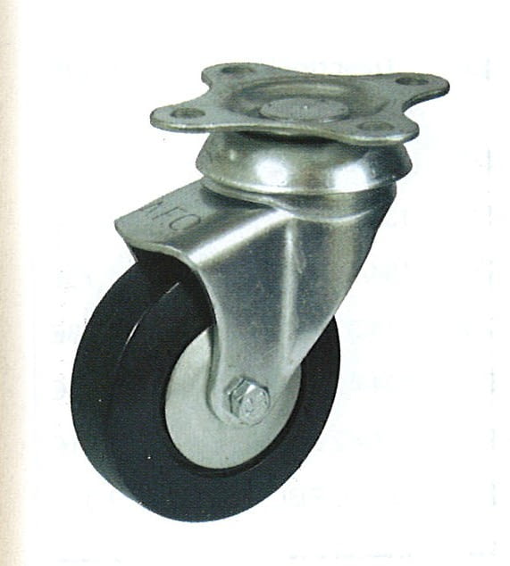 Rueda de goma 60 mm con platina base de sujeción AFO