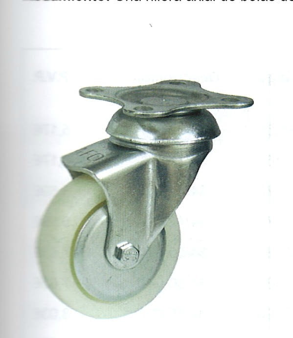 Rueda de polipropileno 25 mm con platina base de sujeción AFO