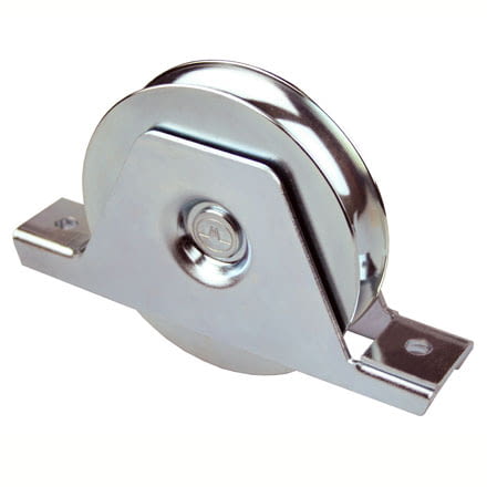 Rueda con soporte atornillar INOX canal redondo de 20 mm AUMON