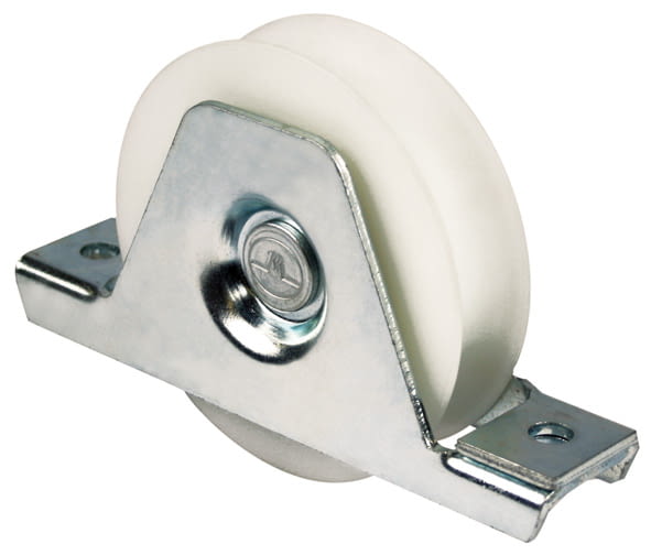 Rueda 80 mm con soporte atornillar nylon, canal de 20 mm AUMON