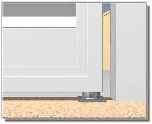 Base inferior INOX con rodamiento para puerta batiente AUMON - 1