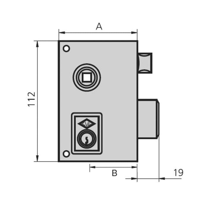 Cerradura sobreponer niquelada mod. 56B/0 CVL - 1